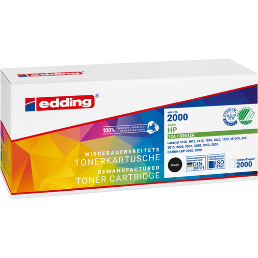 edding Toner kein Originalzubehör Kompatibel mit: HP 12A EDD-2000 ca. 2.000 Seiten schwarz