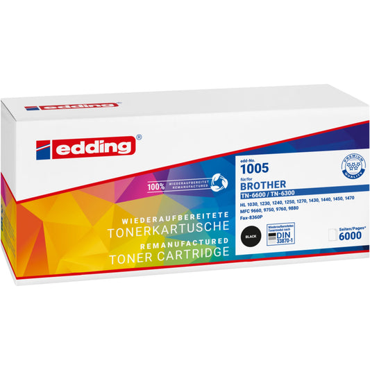 edding Toner kein Originalzubehör Kompatibel mit: Brother TN-6600 EDD-1005 ca. 6.000 Seiten schwarz