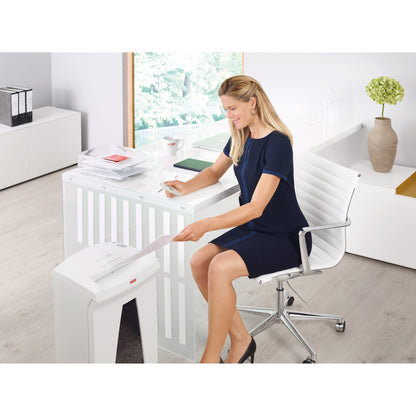 HSM® Aktenvernichter SECURIO B24 P-2 Papier, Heftklammern, Büroklammern, Kreditkarten, CDs/DVDs Streifenschnitt weiß