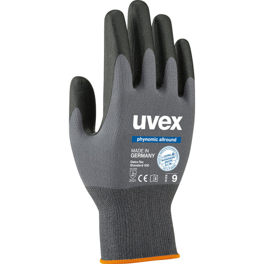 uvex Arbeitshandschuhe phynomic allround 8 Polyamid, Elasthan grau/schwarz