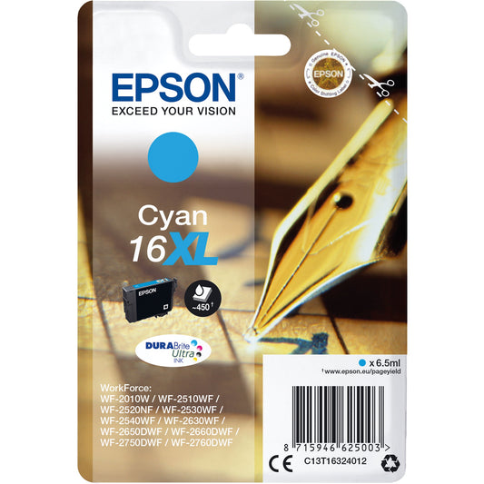 Epson Tintenpatrone Originalzubehör 16XL ca. 450 Seiten cyan 6,5ml