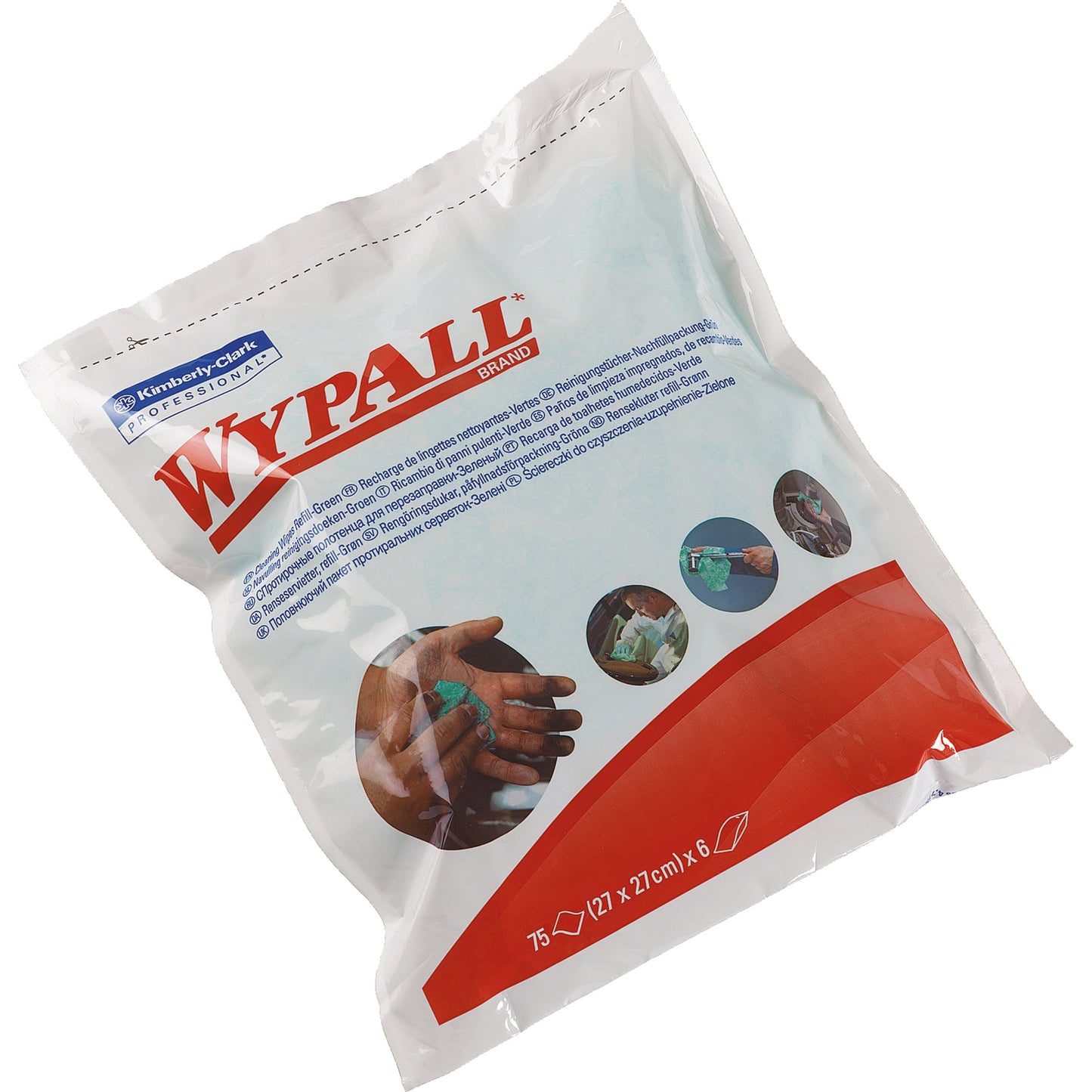 WYPALL* Wischtücher 27 x 27 cm (B x L) Papier grün 75 St./Pack.