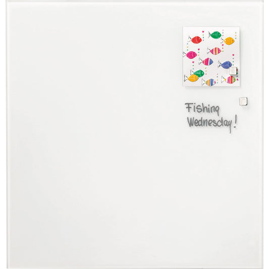 FRANKEN Glasboard 120 x 120 x 0,4 cm (B x H x T) Tafel magnethaftend inkl. 2 Neodymmagnete Tempered Glas reinweiß