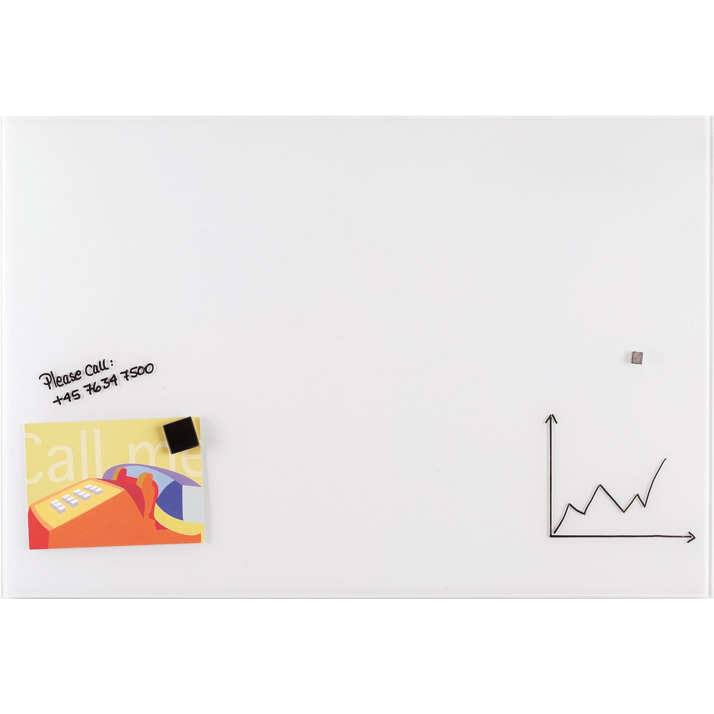 FRANKEN Glasboard 100 x 65 x 0,4 cm (B x H x T) Tafel magnethaftend inkl. 2 Neodymmagnete Tempered Glas reinweiß