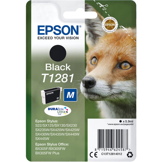 Epson Tintenpatrone Originalzubehör T1281 ca. 170 Seiten schwarz 5,9ml
