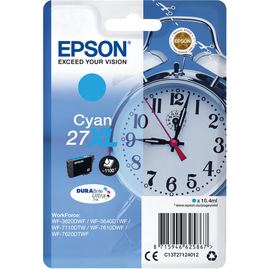 Epson Tintenpatrone Originalzubehör 27XL ca. 1.100 Seiten cyan 10,4ml