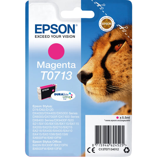 Epson Tintenpatrone Originalzubehör T0713 ca. 250 Seiten magenta 5,5ml