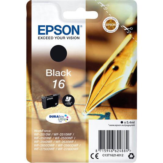 Epson Tintenpatrone Originalzubehör 16 ca. 175 Seiten schwarz 5,4ml