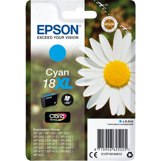 Epson Tintenpatrone Originalzubehör 18XL ca. 450 Seiten cyan 6,6ml