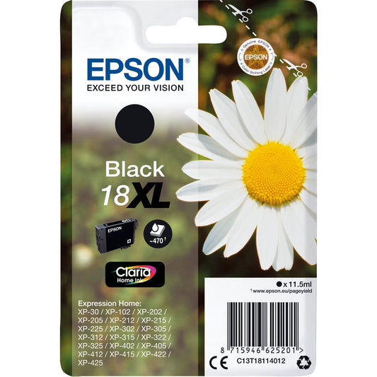 Epson Tintenpatrone Originalzubehör 18XL ca. 470 Seiten schwarz 11,5ml
