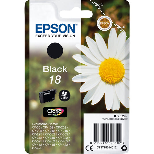 Epson Tintenpatrone Originalzubehör 18 ca. 175 Seiten schwarz 5,2ml