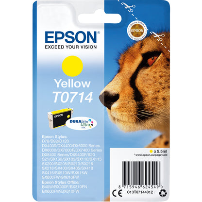 Epson Tintenpatrone Originalzubehör T0714 ca. 415 Seiten gelb 5,5ml
