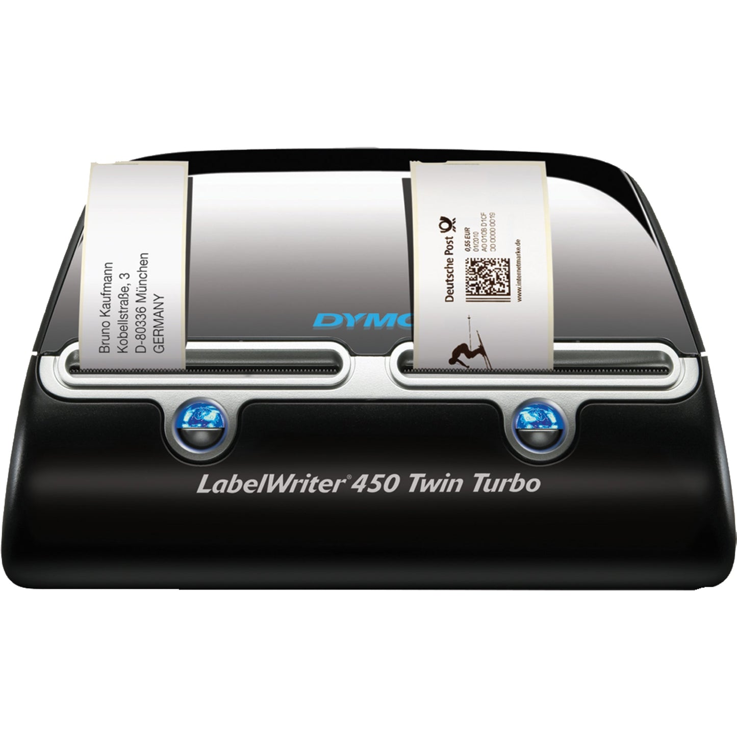 DYMO® Etikettendrucker LabelWriterT 450 TwinTurbo 4 Druckzeilen 71 Etik./Min. USB 2.0 inkl. 2 x 20 Starter-Etiketten (89 x 36 mm), Adapter, Netzkabel, USB-Kabel, Kurzanleitung