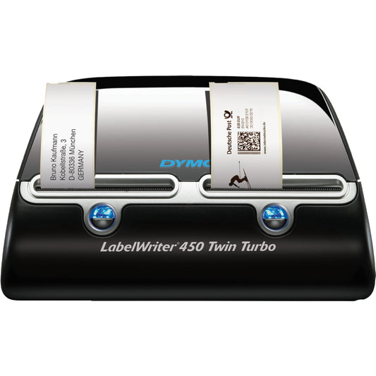 DYMO® Etikettendrucker LabelWriterT 450 TwinTurbo 4 Druckzeilen 71 Etik./Min. USB 2.0 inkl. 2 x 20 Starter-Etiketten (89 x 36 mm), Adapter, Netzkabel, USB-Kabel, Kurzanleitung