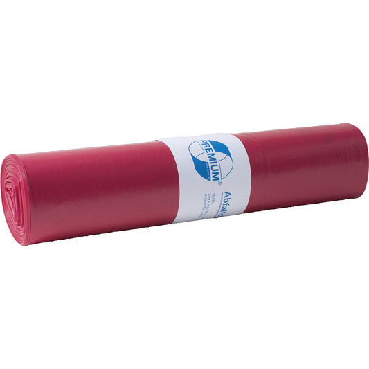 Müllbeutel PREMIUM 57,5 x 100 cm (B x H) 30µm 70l Polyethylen rot 25 St./Pack.