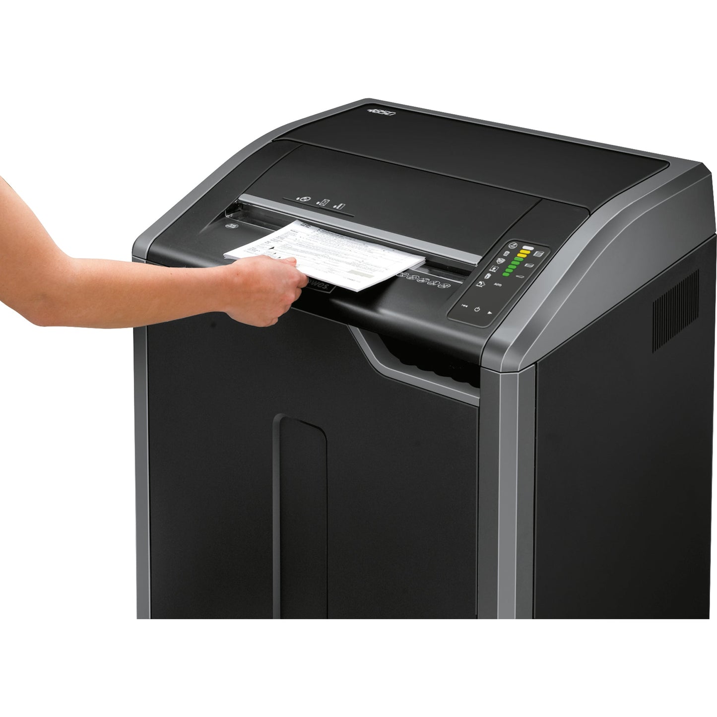 Fellowes® Aktenvernichter Powershred 485Ci P-4 Papier, Heftklammern, Büroklammern, Kreditkarten, CDs/DVDs Partikelschnitt 32 Bl. silber/schwarz