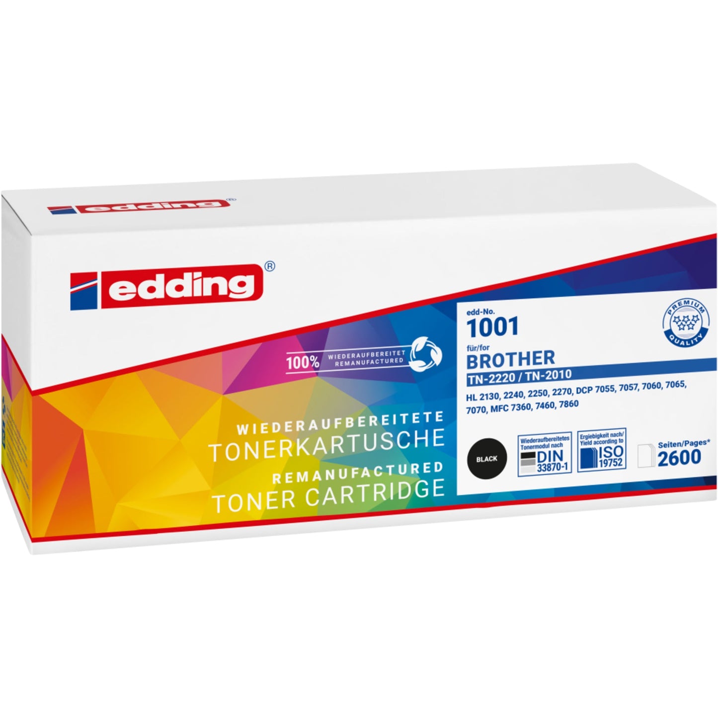 edding Toner kein Originalzubehör Kompatibel mit: Brother TN-2220 EDD-1001 ca. 2.600 Seiten schwarz