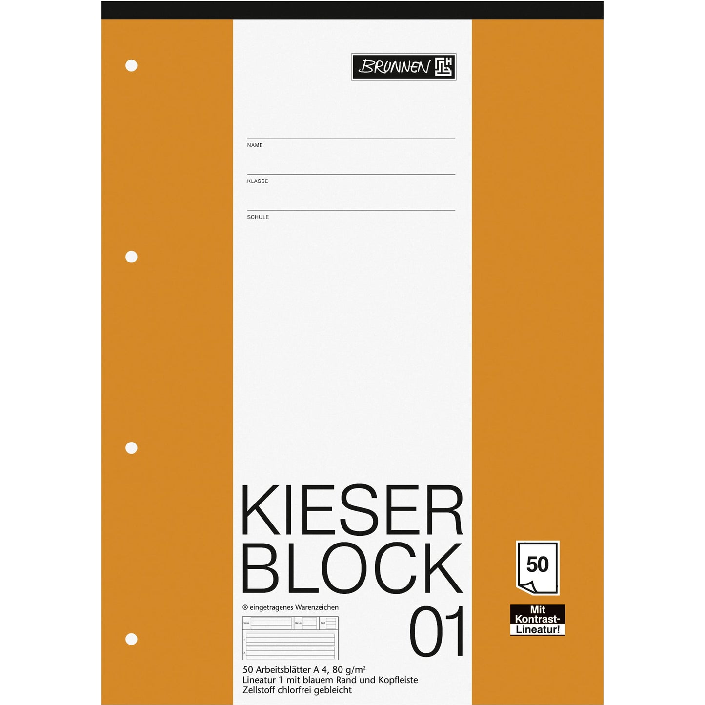 BRUNNEN Schulblock DIN A4 liniert 80g/m²