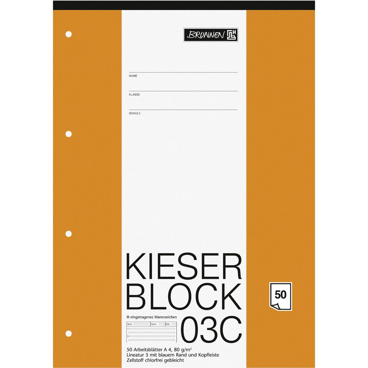 BRUNNEN Schulblock DIN A4 liniert 80g/m²