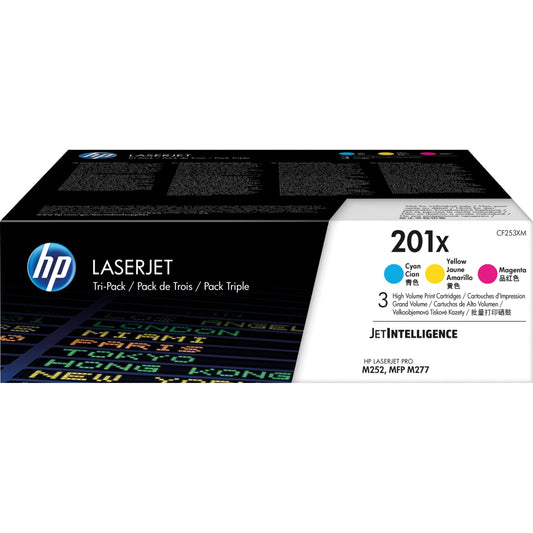 HP Toner Originalzubehör 201X ca. 3 x 2.300 Seiten cyan, magenta, gelb 3 St./Pack.