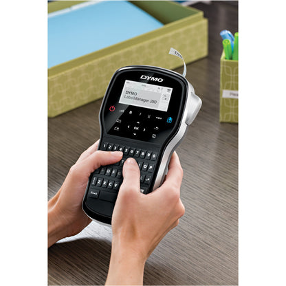 DYMO® Beschriftungsgerät LabelManagerT 280 2 Display-Zeilen 6 Schriftgrößen 2 Druckzeilen inkl. D1-Starter-Schriftbandkassette (12 mm x 3 m, schwarz auf weiß), Akku, USB-Kabel, Ladeadapter, Kurzanleitung