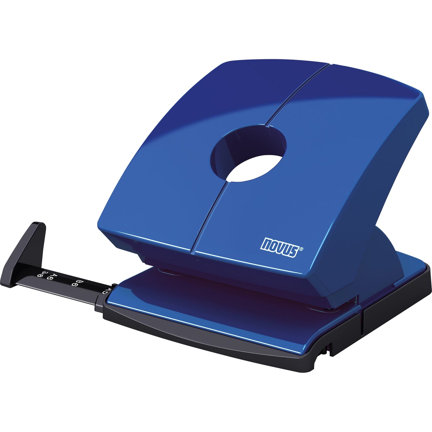NOVUS Locher B 230 8cm 30 Bl. (80 g/m²) mit Anschlagschiene blau