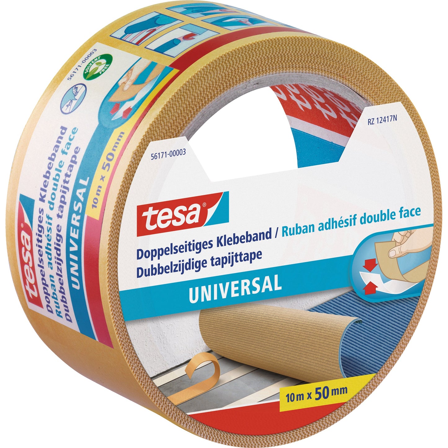 tesa® Klebeband Universal 50 mm x 10 m (B x L) beidseitig klebend Polypropylen weiß