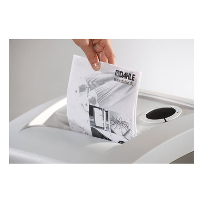 DAHLE Aktenvernichter 116 P-2 Papier, Heftklammern, Büroklammern, Kreditkarten, CDs/DVDs Streifenschnitt 45 Bl. grau