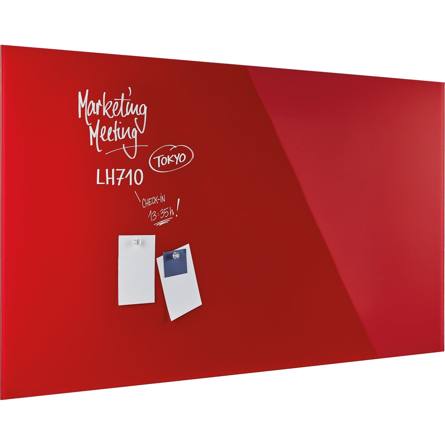 magnetoplan® Glasboard Design 200 x 100 x 0,5 cm (B x H x T) Tafel magnethaftend ESG-Sicherheitsglas intensivrot