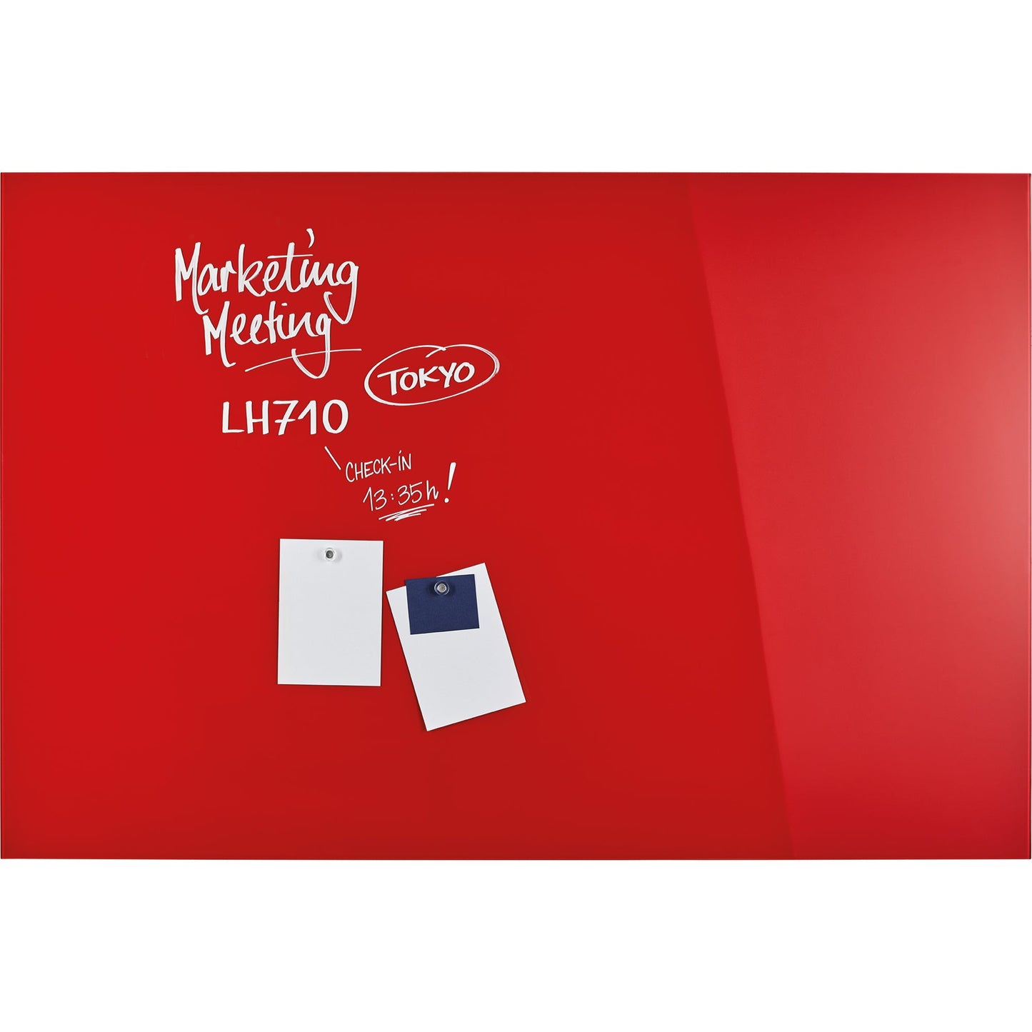magnetoplan® Glasboard Design 150 x 100 x 0,5 cm (B x H x T) Tafel magnethaftend ESG-Sicherheitsglas intensivrot