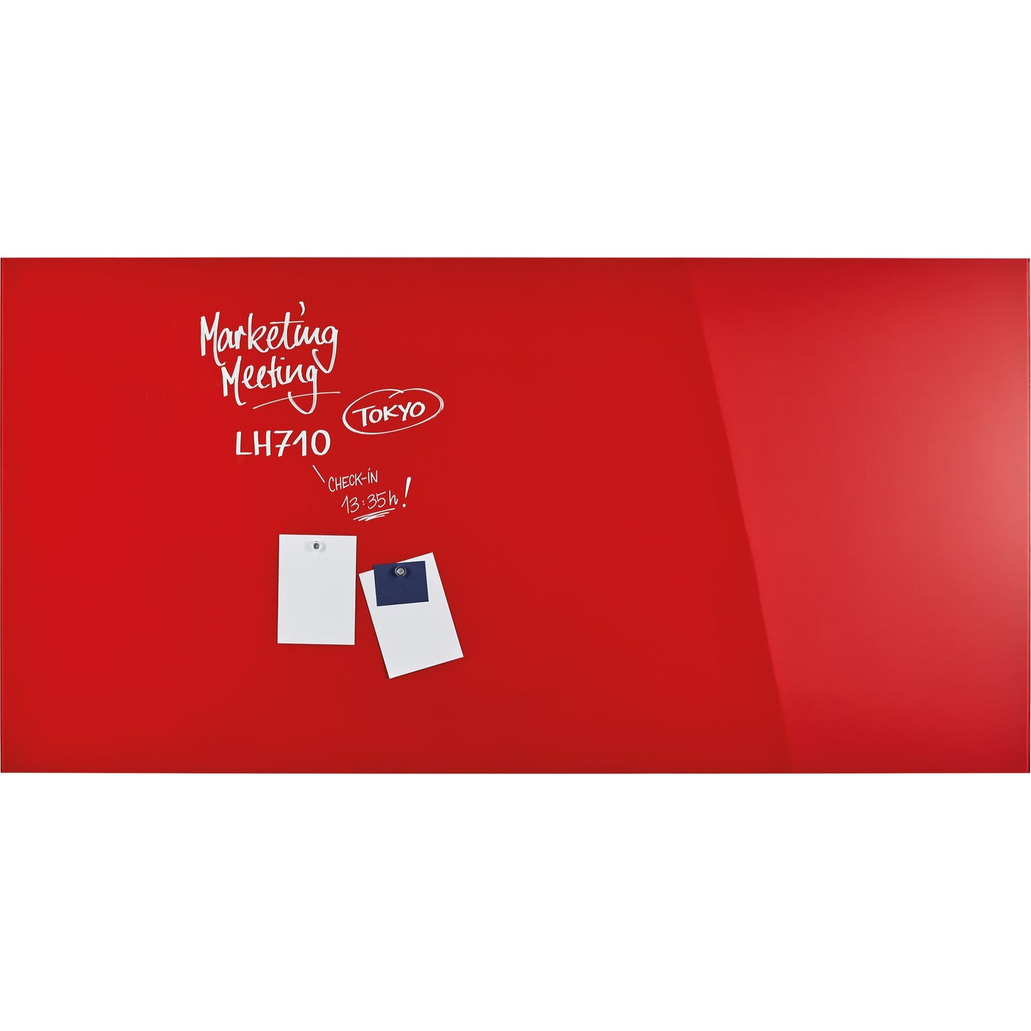 magnetoplan® Glasboard Design 200 x 100 x 0,5 cm (B x H x T) Tafel magnethaftend ESG-Sicherheitsglas intensivrot