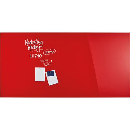 magnetoplan® Glasboard Design 200 x 100 x 0,5 cm (B x H x T) Tafel magnethaftend ESG-Sicherheitsglas intensivrot