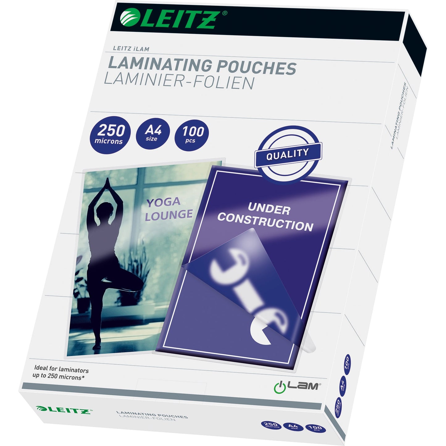 Leitz Laminierfolie 216 x 303 mm (B x H) DIN A4 250µm glänzend 100 St./Pack.