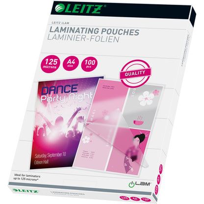 Leitz Laminierfolie 216 x 303 mm (B x H) DIN A4 125µm glänzend 100 St./Pack.