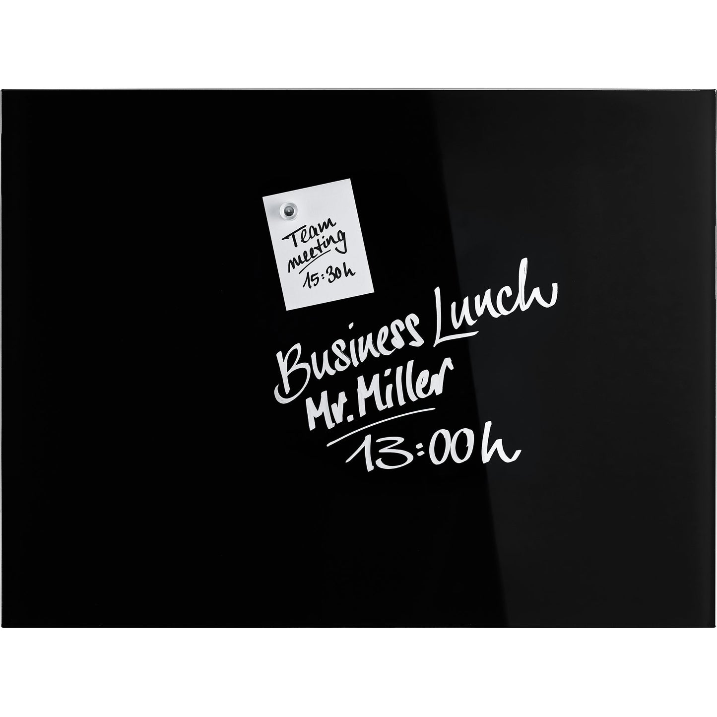 magnetoplan® Glasboard Design 80 x 60 x 0,5 cm (B x H x T) Tafel magnethaftend ESG-Sicherheitsglas tiefschwarz
