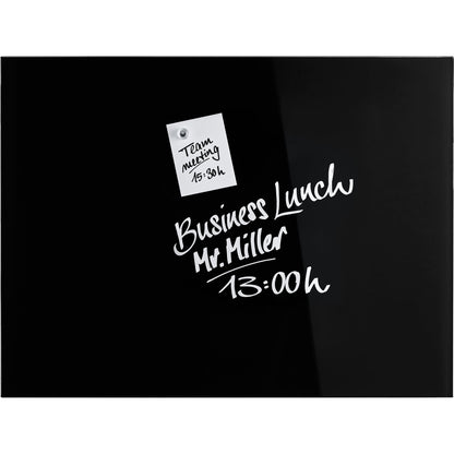 magnetoplan® Glasboard Design 80 x 60 x 0,5 cm (B x H x T) Tafel magnethaftend ESG-Sicherheitsglas tiefschwarz