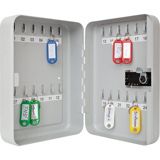 WEDO® Schlüsselschrank 18,6 x 25 x 9,4 cm (B x H x T) inkl. Nummernstreifen Stahlblech, pulverbeschichtet lichtgrau