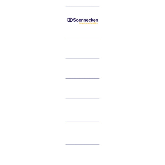 Soennecken Ordnerrückenetikett schmal/kurz 39 x 192 mm (B x H) selbstklebend ohne Griffloch weiß 10 Etik./Pack.