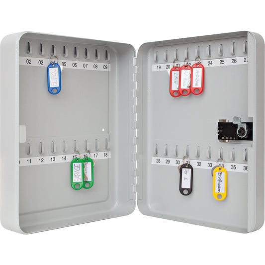 WEDO® Schlüsselschrank 24,3 x 30 x 9,4 cm (B x H x T) inkl. Nummernstreifen Stahlblech, pulverbeschichtet lichtgrau