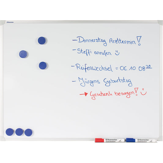 Soennecken Whiteboard Maße der Oberfläche: 80 x 60 cm (B x H) Tafel magnethaftend nicht beidseitig beschreibbar emailliert weiß