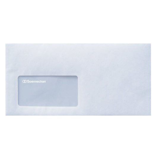 Briefumschlag DIN lang 220 x 110 mm (B x H) mit Selbstklebung mit Fenster 75g/m² recyclingweiß 1.000 St./Pack.