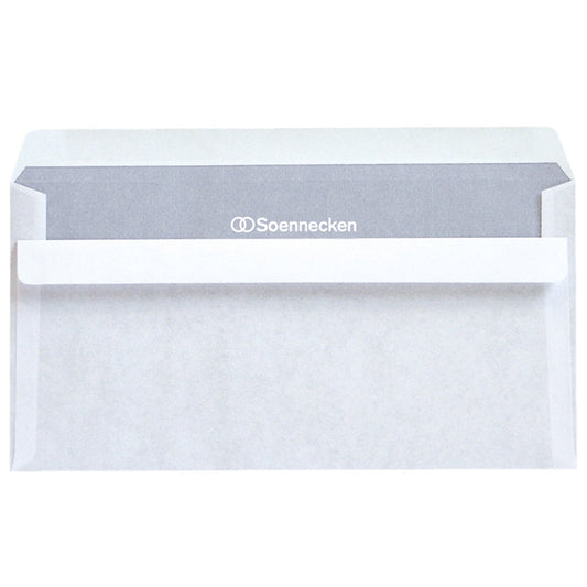 Soennecken Briefumschlag DIN lang 220 x 110 mm (B x H) mit Selbstklebung ohne Fenster 75g/m² weiß 100 St./Pack.