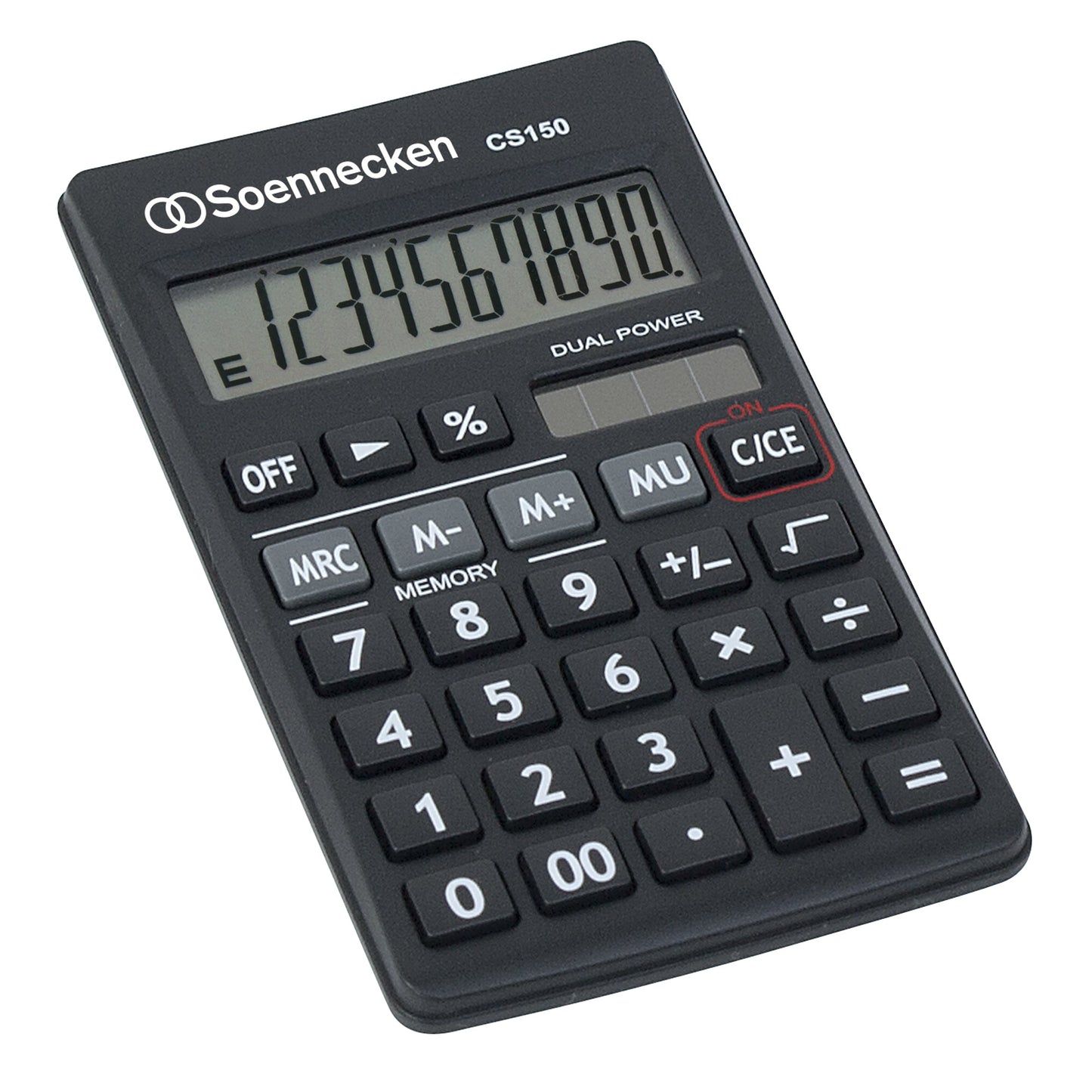 Soennecken Taschenrechner CS150 1 x 10-stellig schwarz Solar-Energie