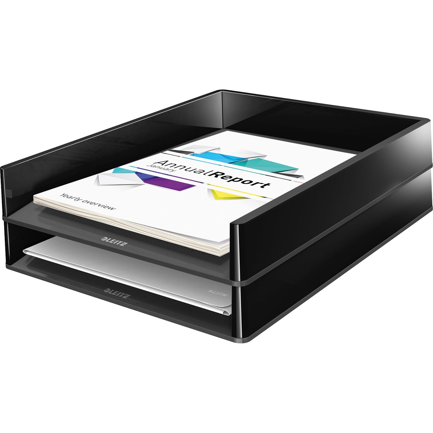Leitz Briefablage Duo Color DIN A4, DIN C4, Folio Polystyrol Farbe: schwarz/grau