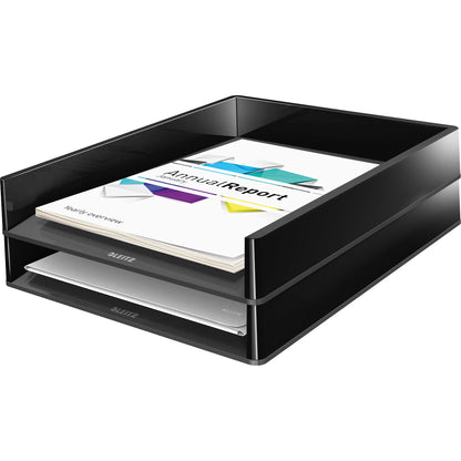 Leitz Briefablage Duo Color DIN A4, DIN C4, Folio Polystyrol Farbe: schwarz/grau