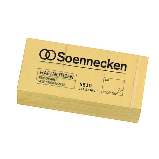 Soennecken Haftnotiz 40 x 50 mm (B x H) gelb 100 Bl./Block 12 Block/Pack.