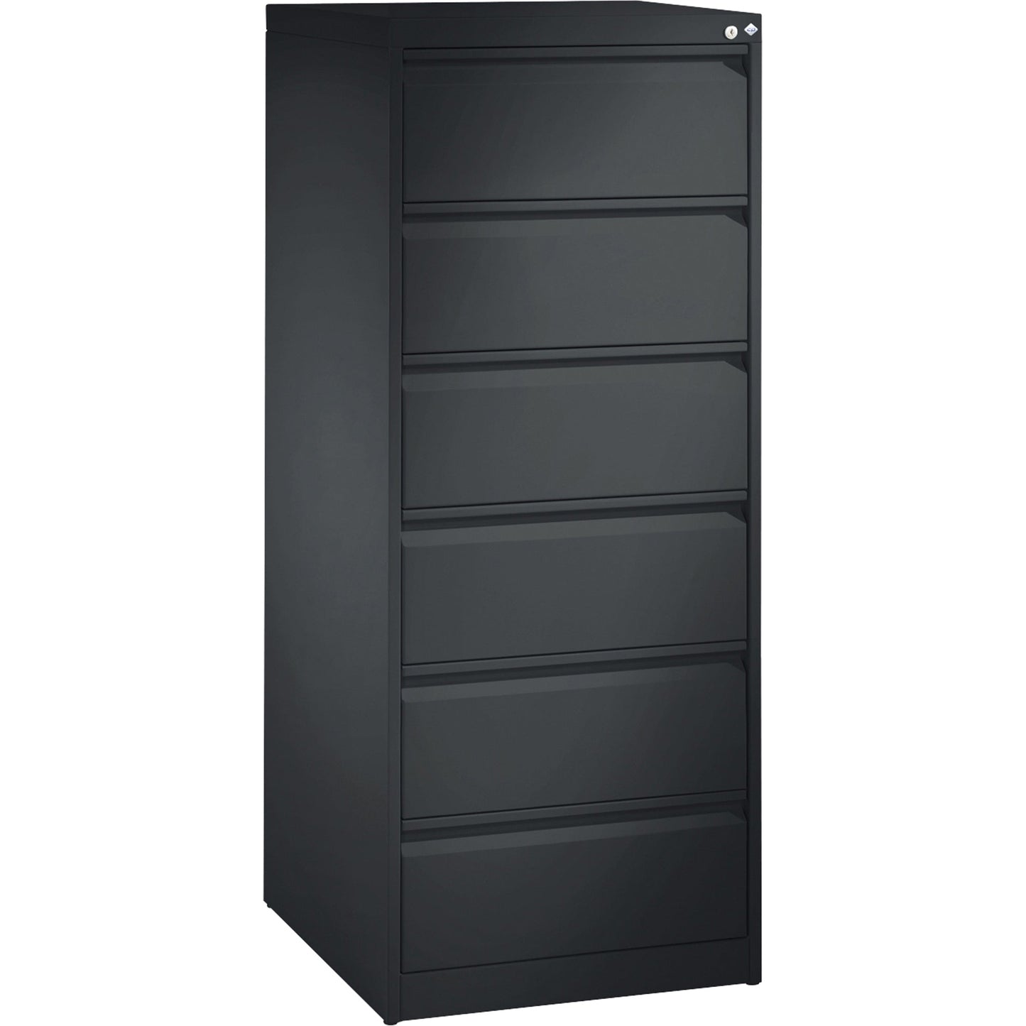 C+P Karteischrank Acurado 553 x 1.357 x 590 mm (B x H x T) 6 Schubladen Stahl, lackiert schwarzgrau