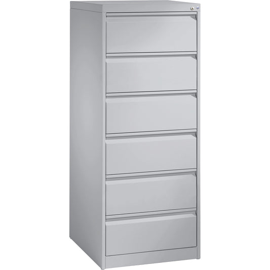 C+P Karteischrank Acurado 553 x 1.357 x 590 mm (B x H x T) 6 Schubladen Stahl, lackiert lichtgrau