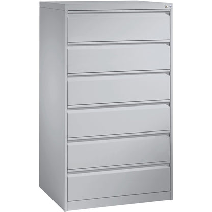 C+P Karteischrank Acurado 787 x 1.357 x 590 mm (B x H x T) 6 Schubladen Stahl, lackiert lichtgrau