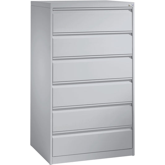 C+P Karteischrank Acurado 787 x 1.357 x 590 mm (B x H x T) 6 Schubladen Stahl, lackiert lichtgrau